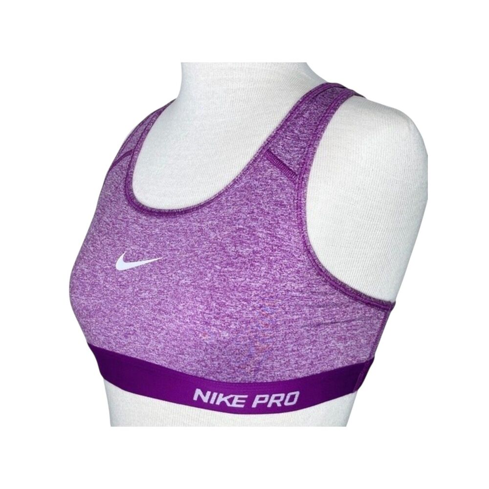 Nike Pro Classic Sports Bra Sz S * Dri-Fit Cosmic Purple Racerback Swoosh